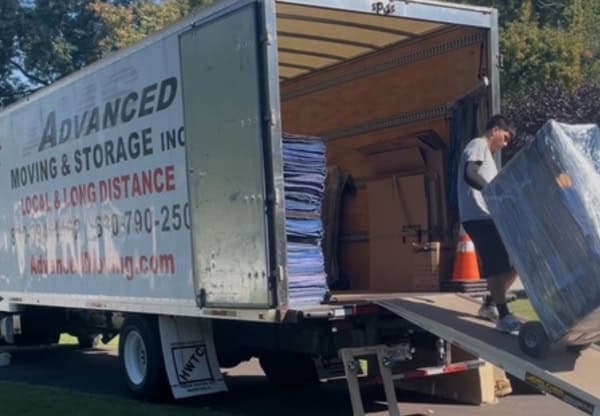 advanced moving & storage truck loading scene